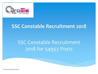 SSC Constable Recruitment 2018 - slide 1