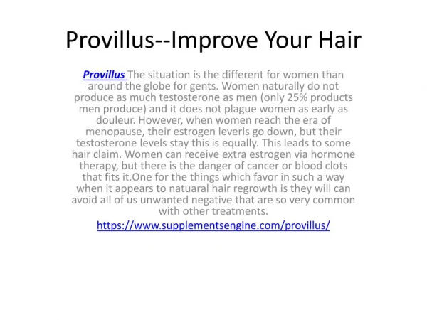 Provillus--Improve Your Hair