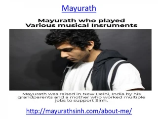 Mayurath who played Various musical Insruments - slide 1