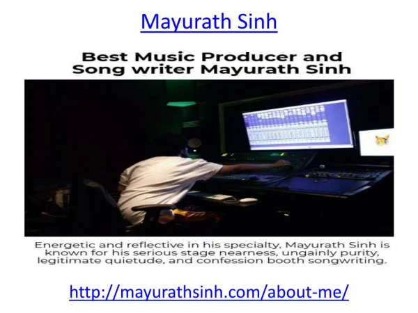 Best Music Producer and Song writer Mayurath Sinh