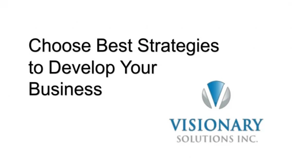 Develop your Business With Us | Visionary Solutions Inc