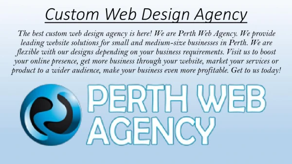 Custom Web Design Agency - Perth Web Agency