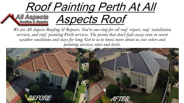 Reasonable Price for Roof Painting in Perth