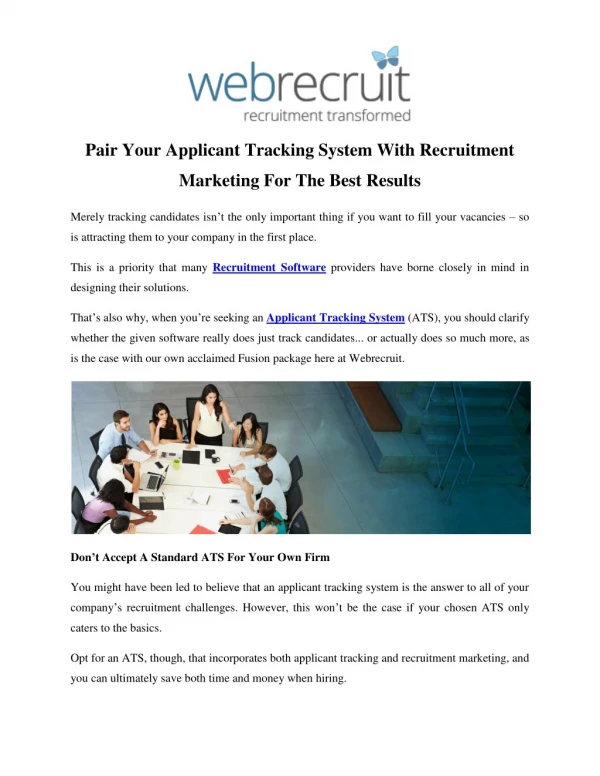Pair Your Applicant Tracking System With Recruitment Marketing For The Best Results