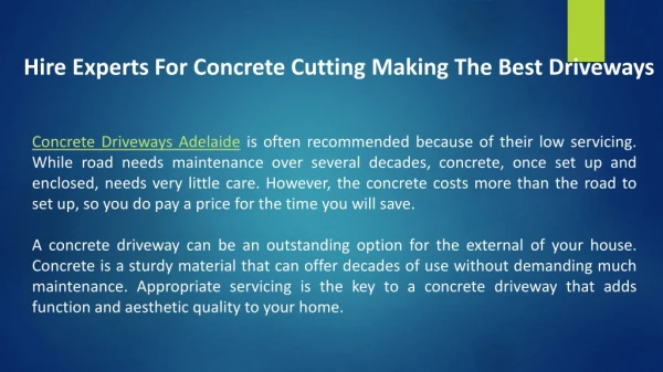 Hire Experts For Concrete Cutting Making The Best Driveways