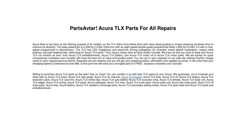 partsavtar acura tlx parts for all repairs