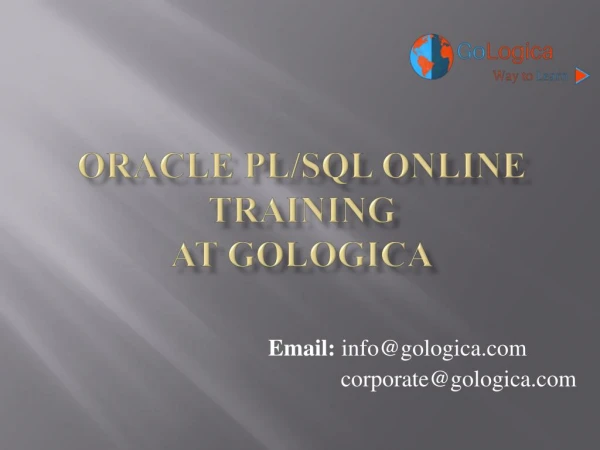 Oracle PL/SQL online training by GoLogica