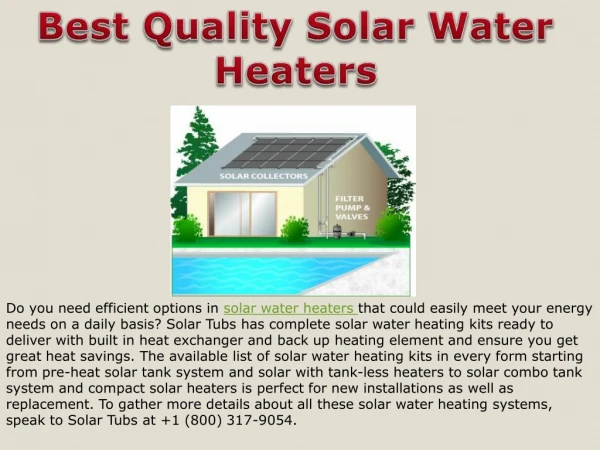 Best Quality Solar Water Heaters