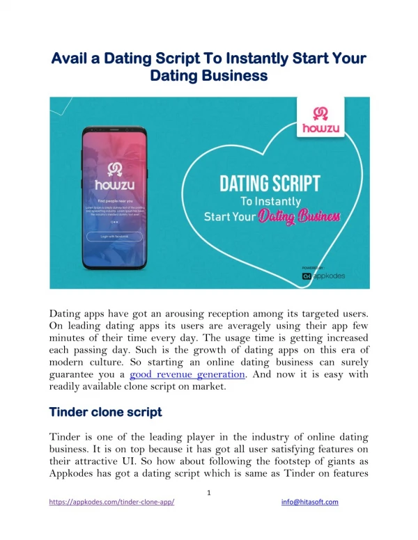 Avail a Dating Script To Instantly Start Your Dating Business