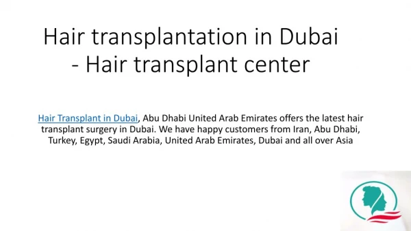Hair transplantation in Dubai - Hair transplant center