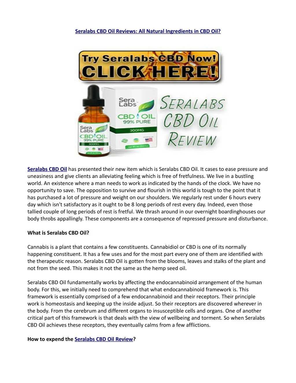 seralabs cbd oil reviews all natural ingredients