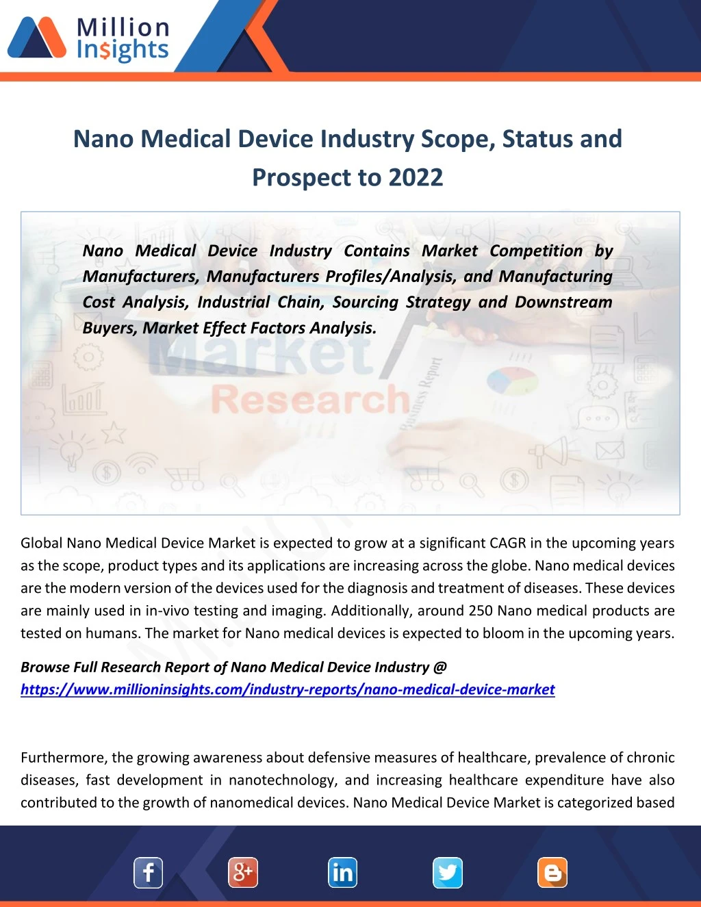nano medical device industry scope status