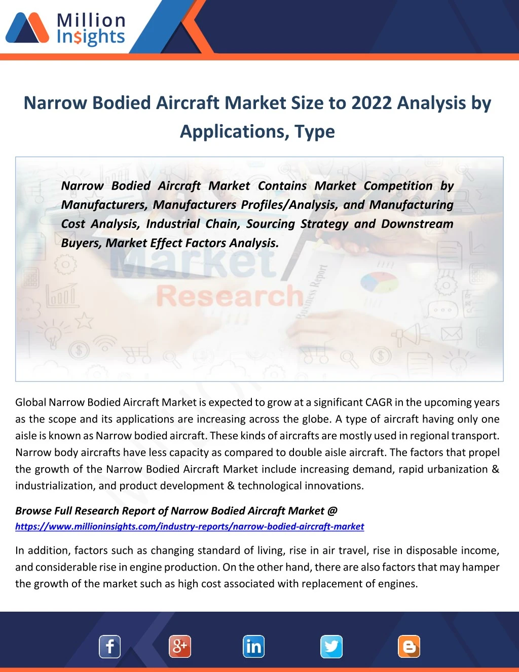 narrow bodied aircraft market size to 2022