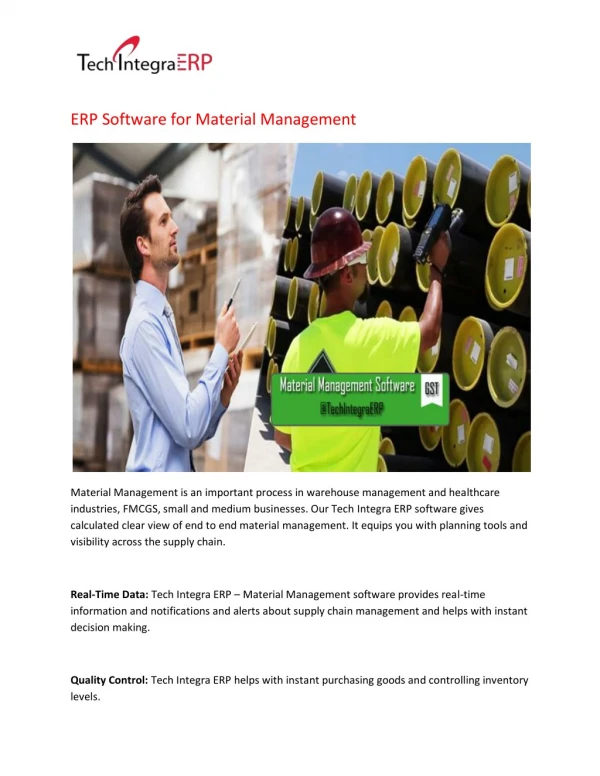 ERP Software for Material Management