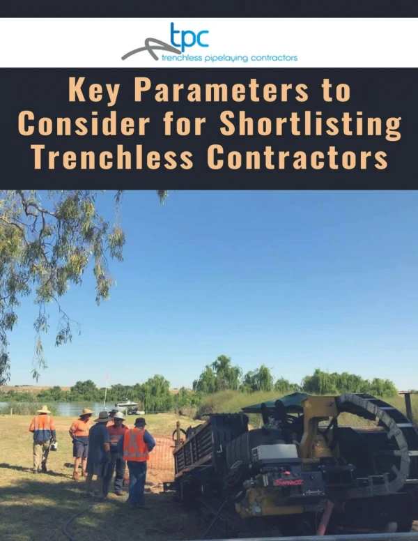 What are the Parameters for Selecting Trenchless Contractors?