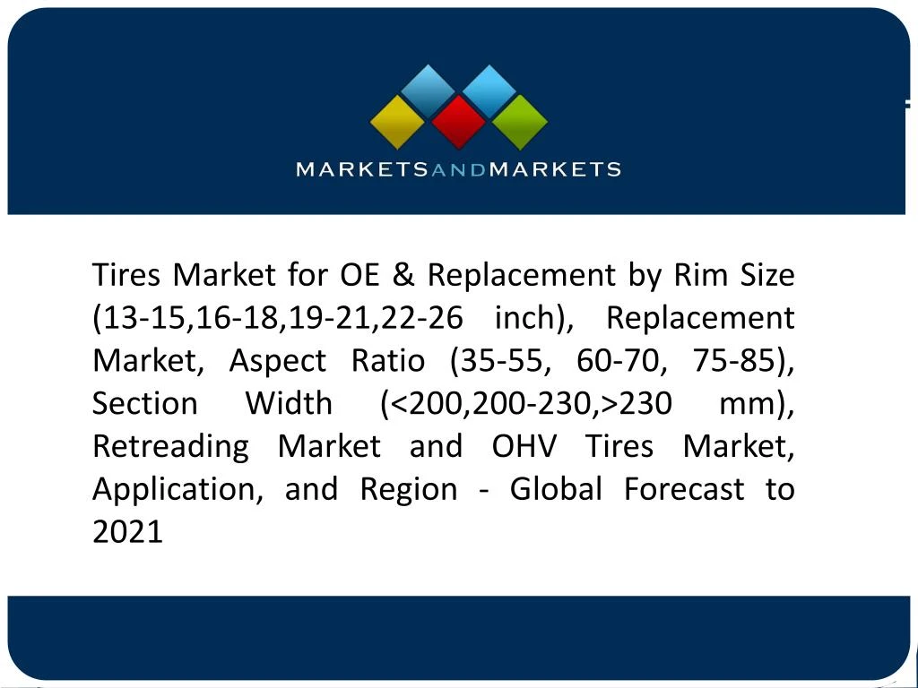 tires market for oe replacement by rim size
