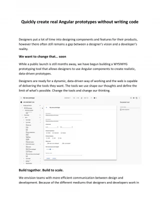 Quickly create real Angular prototypes without writing code - slide 1