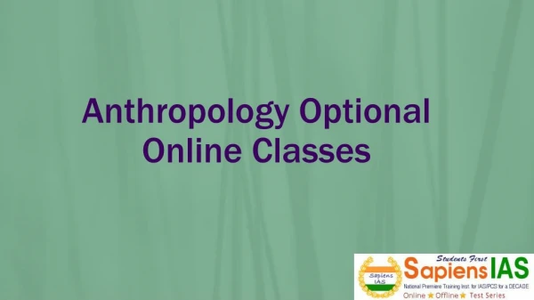 UPSC Anthropology Online Class