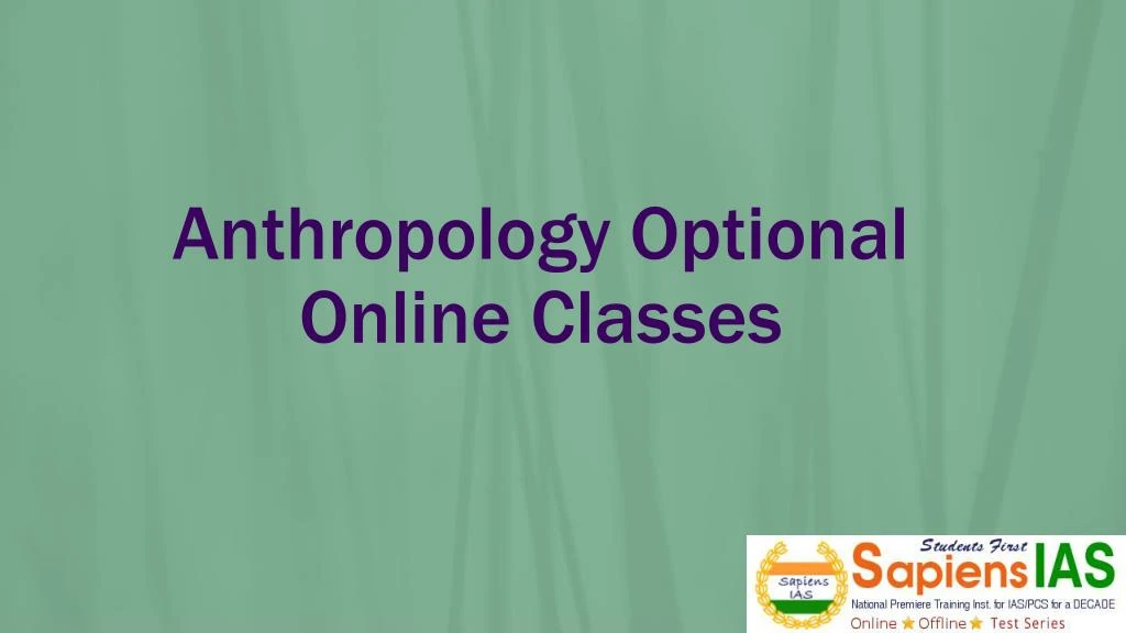 anthropology optional online classes