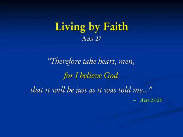 Living by Faith Acts 27
