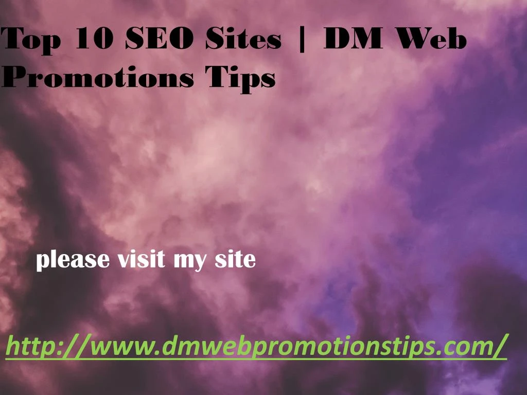 http www dmwebpromotionstips com