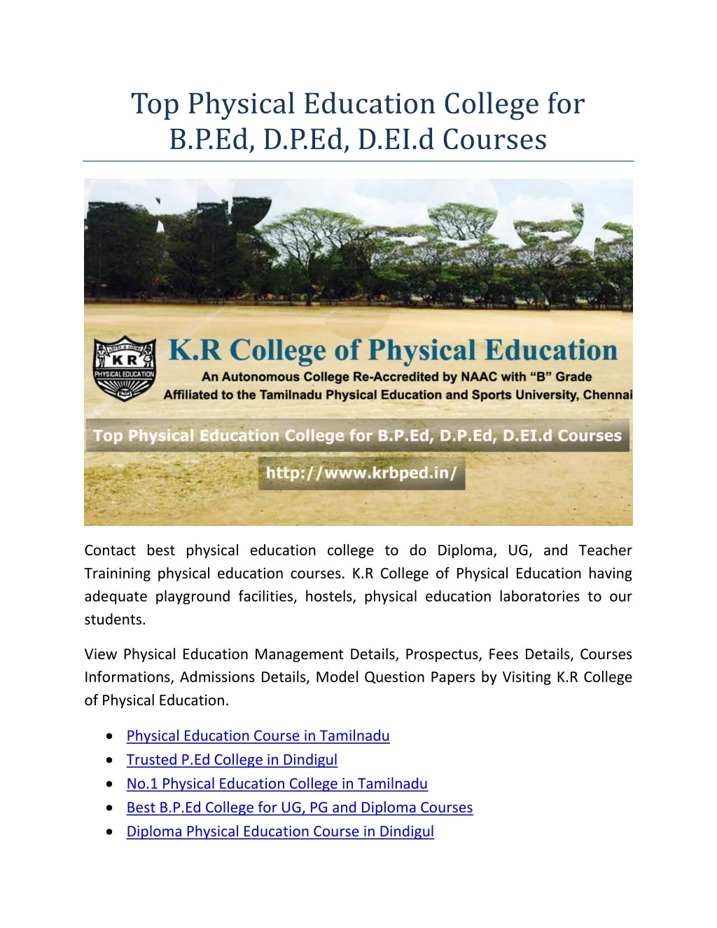 top physical education college