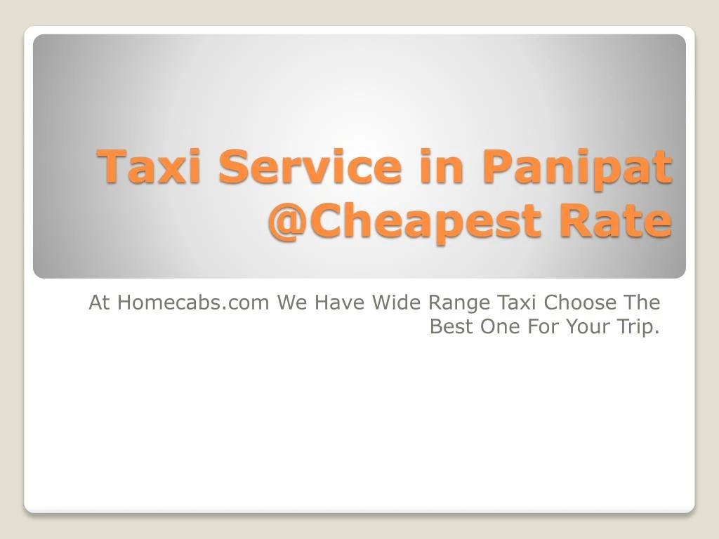 taxi service in panipat @ cheapest rate