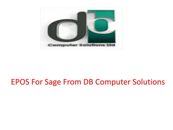 EPOS For Sage From DB Computer Solutions