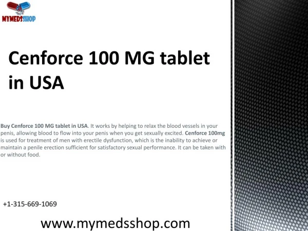 Cenforce 100 MG tablet in USA