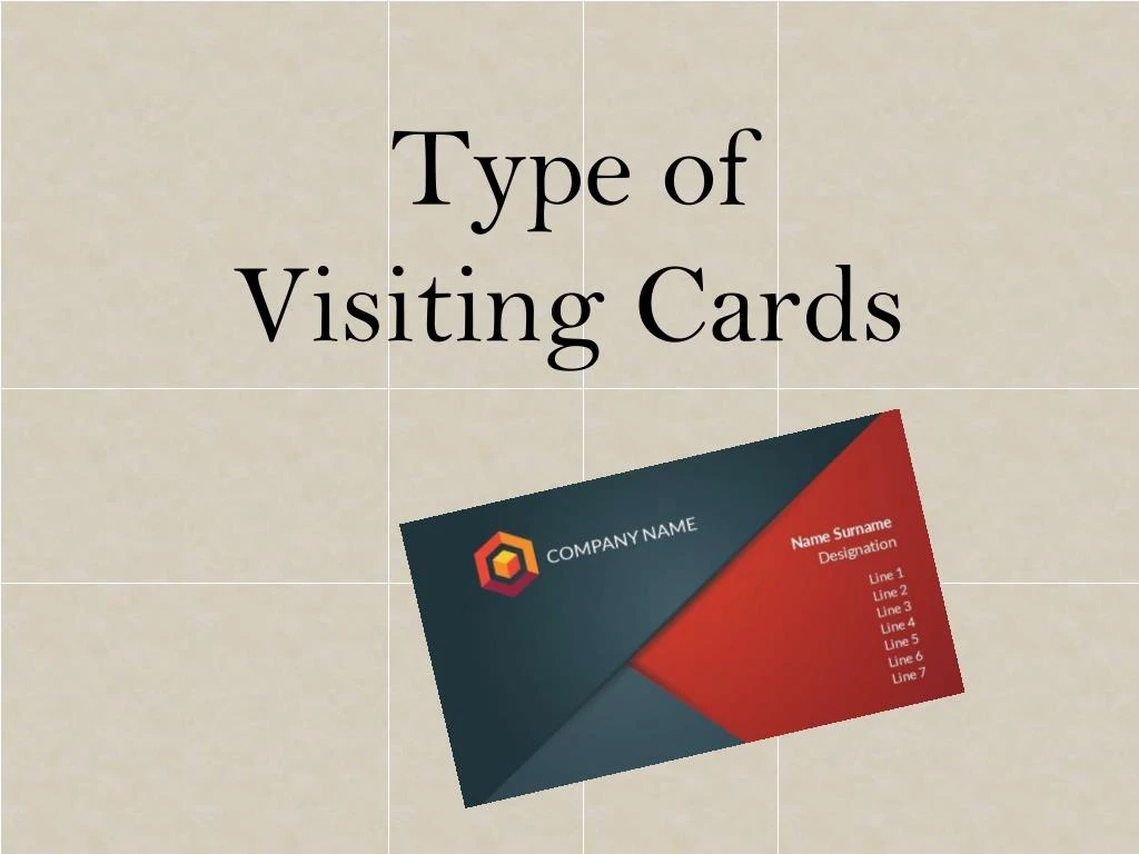 type of visiting cards