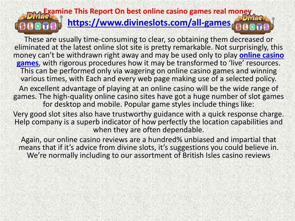 examine this report on best online casino games
