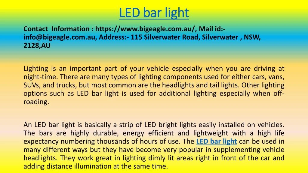 led bar light