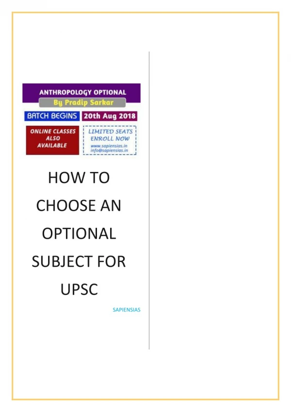 How to Choose an Optional Subject for UPSC