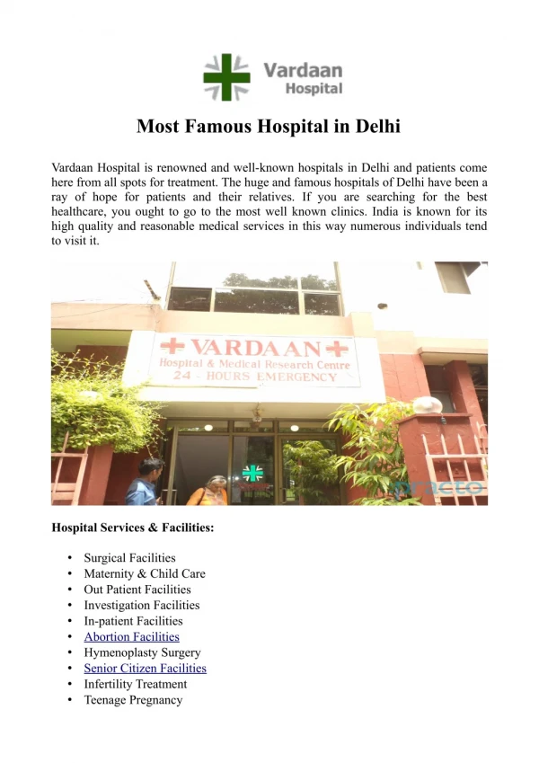 Famous Hospital in Delhi, India