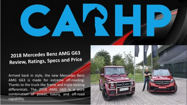 2018 Mercedes Benz AMG G63 Review and Ratings