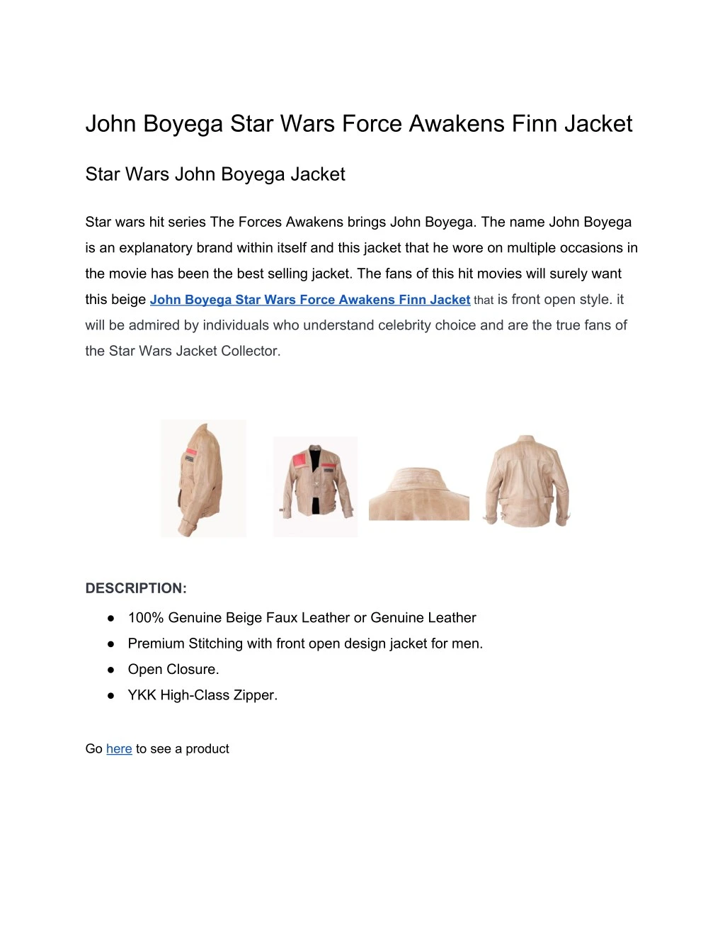 john boyega star wars force awakens finn jacket