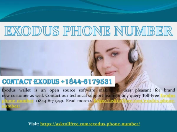 Exodus phone number 1(844)-617-9531 available in USA