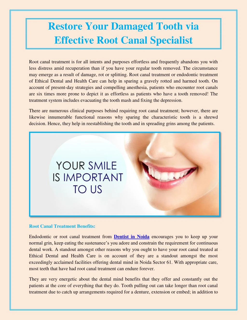 restore your damaged tooth via effective root