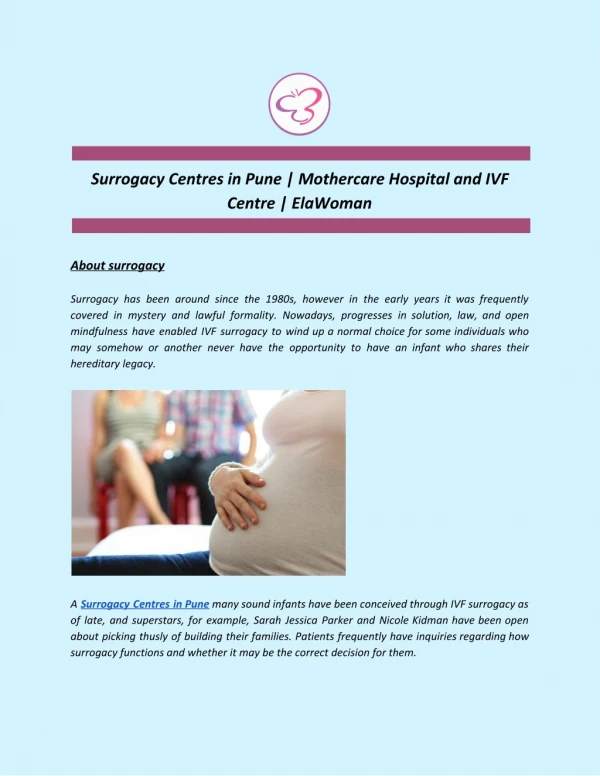 Surrogacy Centres in Pune | Mothercare Hospital and IVF Centre | ElaWoman
