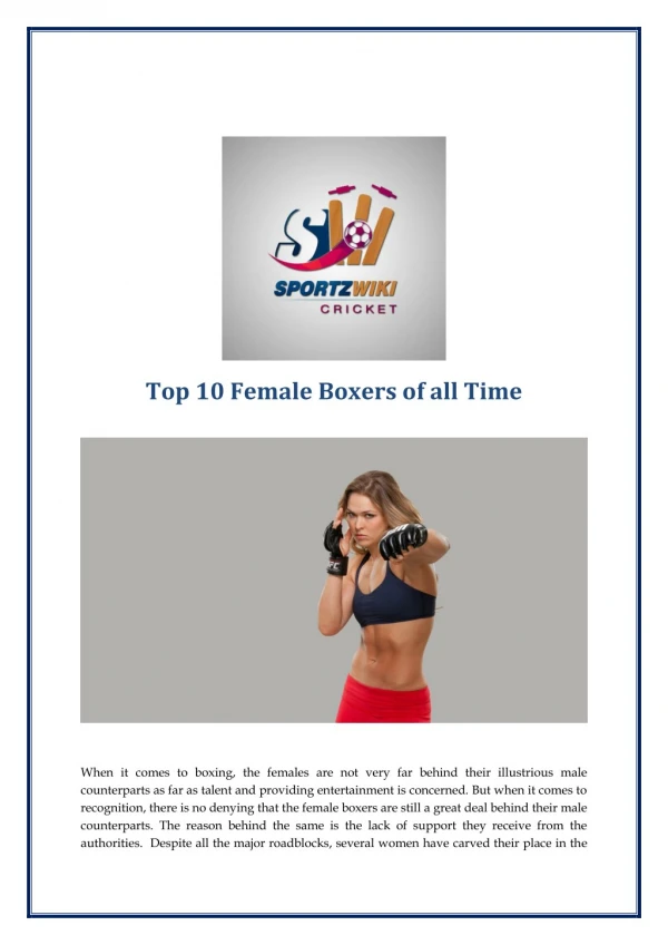 Top 10 Female Boxers of all Time
