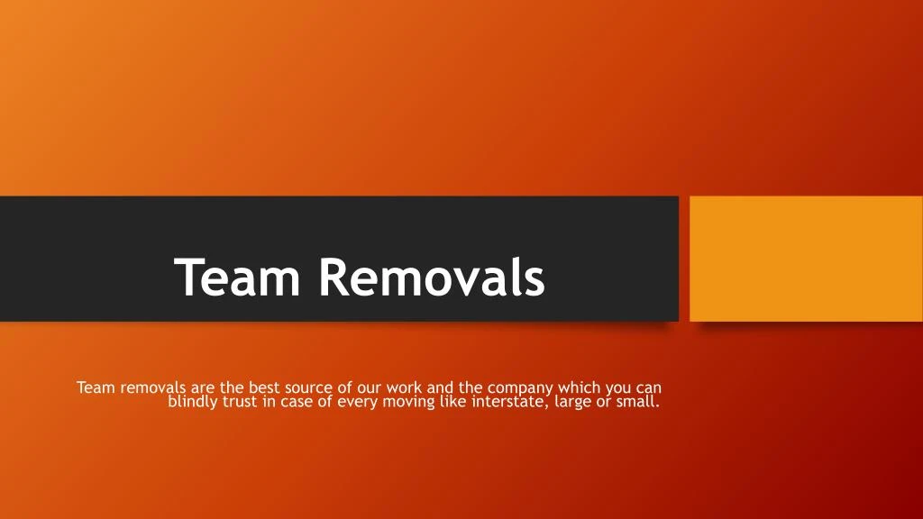 team removals