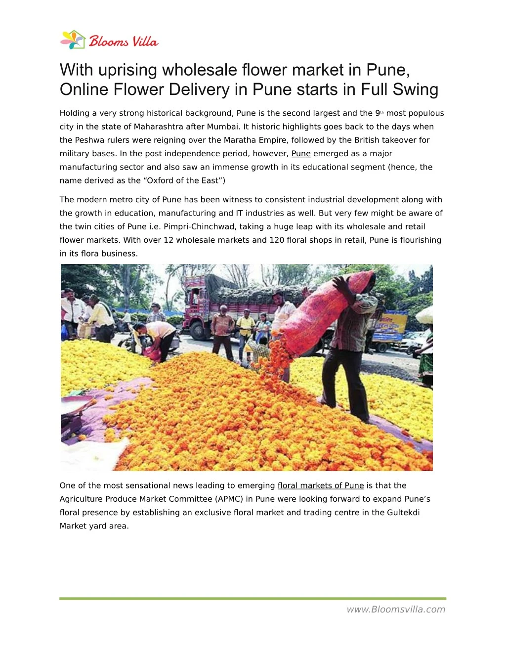 with uprising wholesale flower market in pune