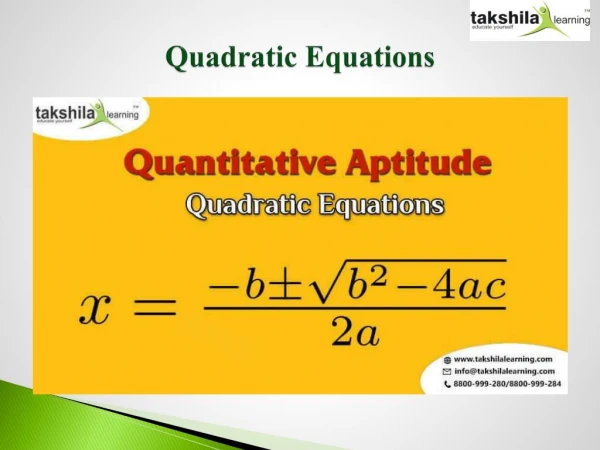 Quadratic equations practice for quantitative aptitude