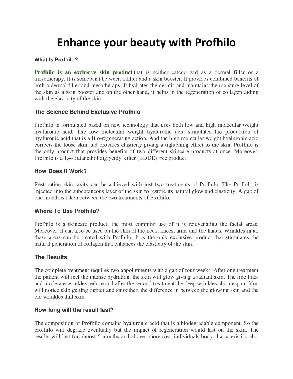 enhance your beauty with profhilo