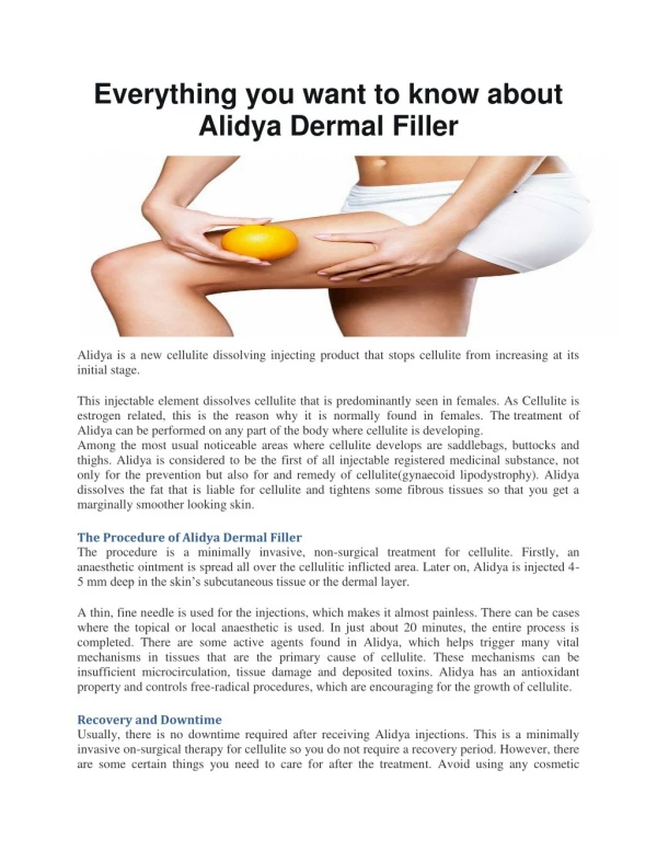 everything you want to know about alidya dermal