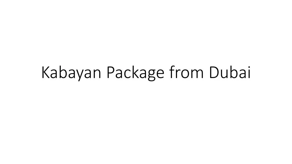kabayan package from dubai