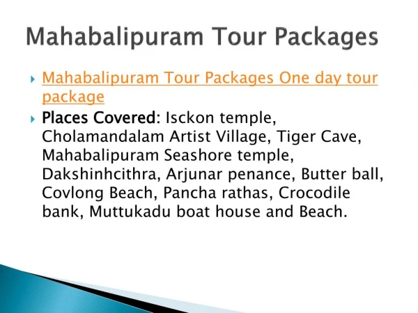 Mahabalipuram Tour Packages - Chennai Travels - Zig Zag Cars