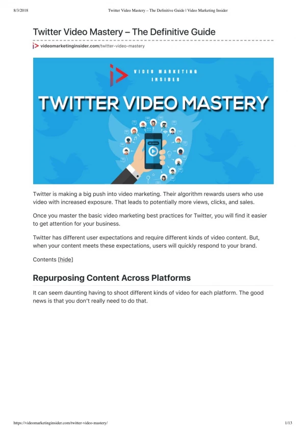 Twitter Video Mastery – The Definitive Guide