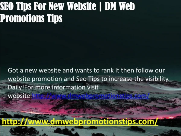 got a new website and wants to rank it then