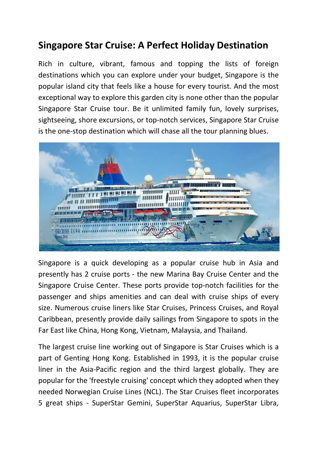 singapore star cruise a perfect holiday